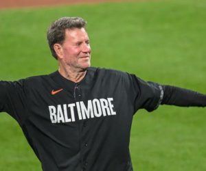 Jim Palmer pitching in a big game